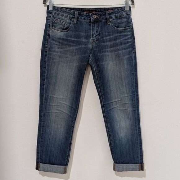 Cult of Individuality Medium Wash Straight Leg Denim Rogan Capri Jeans Size 28 - Picture 2 of 13